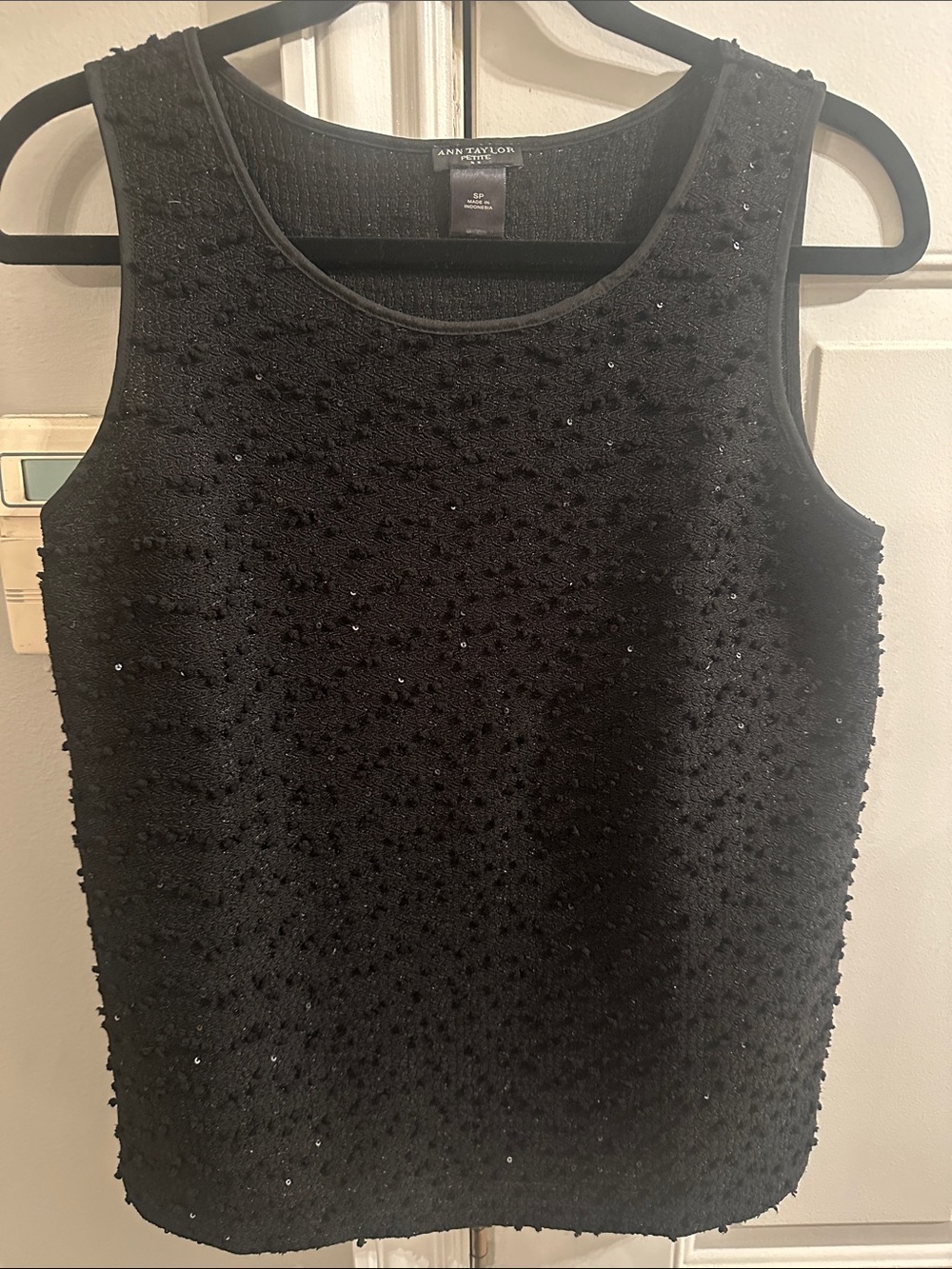 Ann Taylor Black Beaded Tank Top